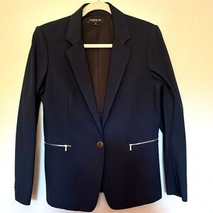 Lafayette 148 Classic Fitted Navy Blazer